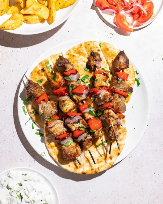 Easy Greek pork souvlaki on the grill