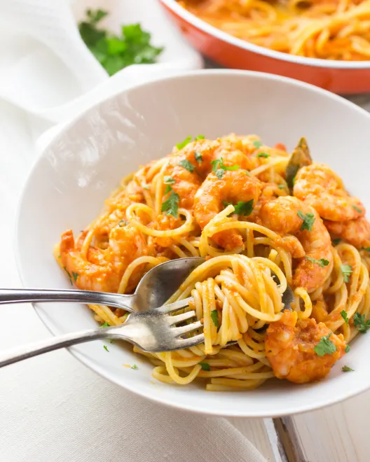 Easy shrimp pasta in 40 minutes