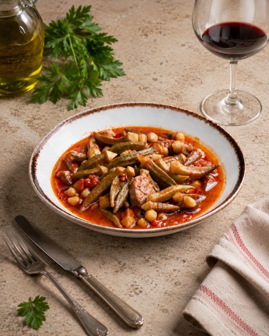 Greek beef stew with okra