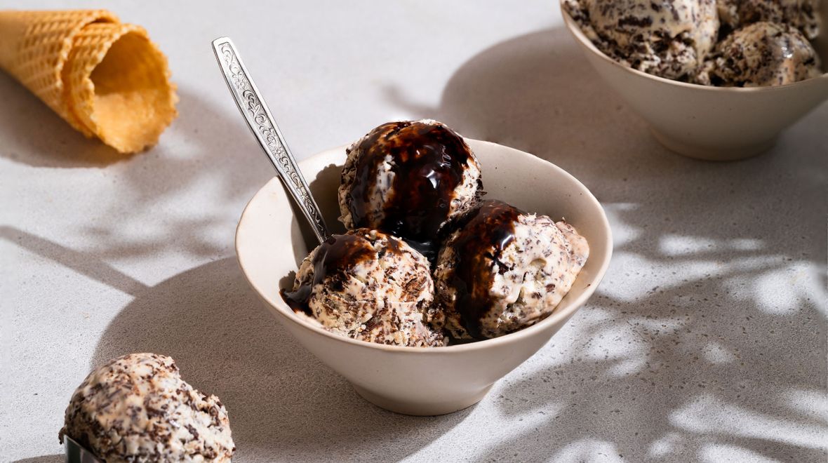No-churn stracciatella ice cream