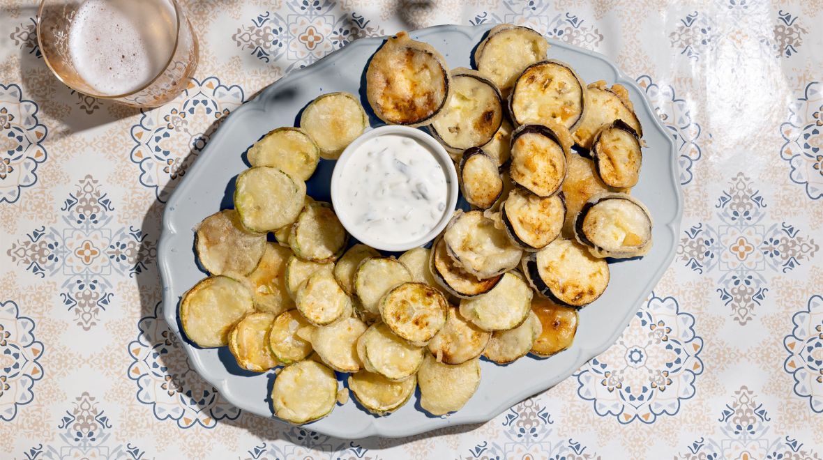 Crispy fried zucchini and eggplant