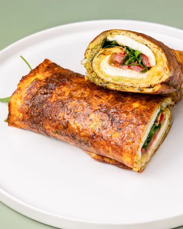 High protein egg cottage wrap