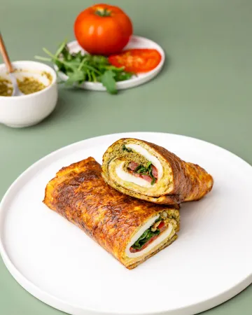 High protein wrap με αυγά και τυρί cottage