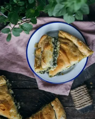 Spinach pie with feta cheese and phyllo