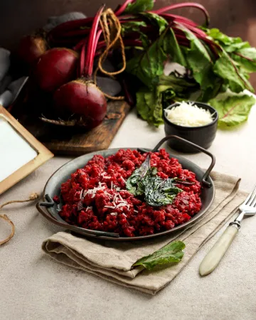 Vegan ριζότο παντζάρι