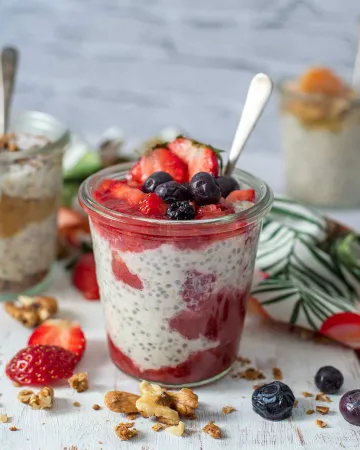 Overnight oats με φράουλες