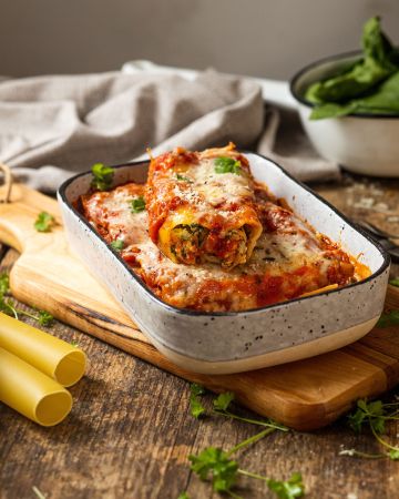 Vegan κανελόνια με φασόλια και μανιτάρια
