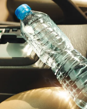 What happens if you drink water from a plastic bottle sitting in a car all day?