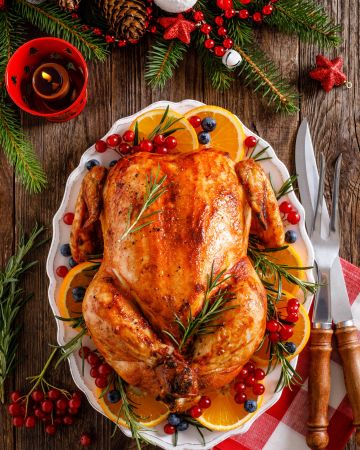 Γαλοπούλα ψητή με μέλι, πορτοκάλι και μουστάρδα 