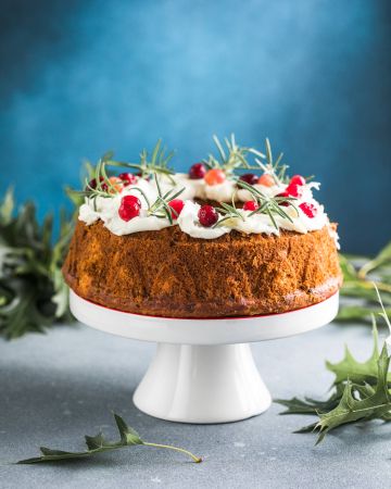 Χριστουγεννιάτικο κέικ με γλάσο τυριού