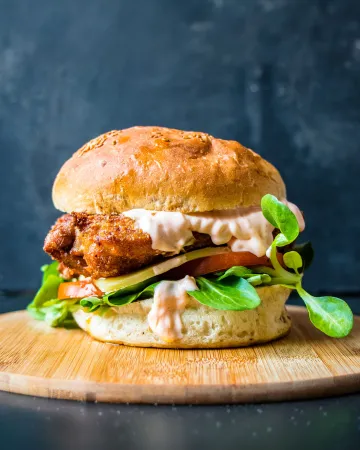Fried chicken burger