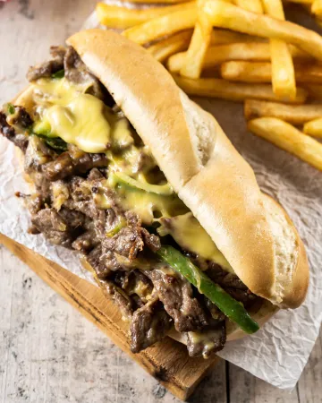 Philly cheesesteak sandwich