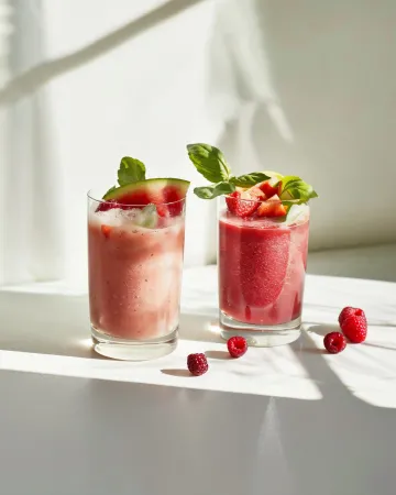 Smoothie με καρπούζι, σμέουρα και νερό καρύδας 