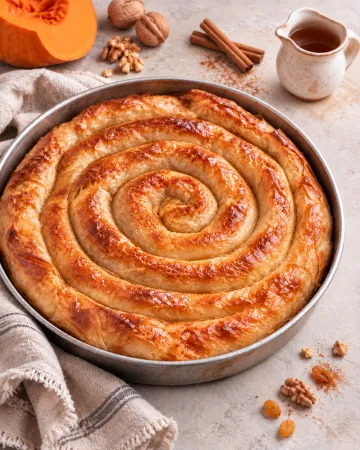 Γλυκιά στριφτόπιτα με κολοκύθα