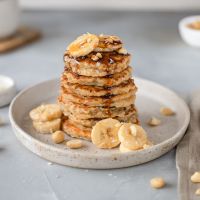 Pancakes με ταχίνι και μπανάνα