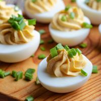 Αυγά με σχοινόπρασο και μουστάρδα 