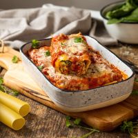Vegan κανελόνια με φασόλια και μανιτάρια