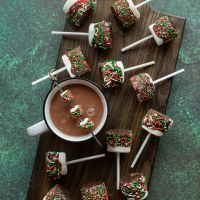 Marshmallows με σοκολάτα και πολύχρωμη τρούφα 