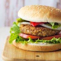 Burger με φακές και μανιτάρια