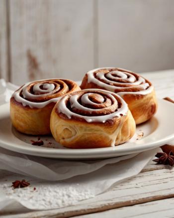 Ρολά κανέλας (cinnamon rolls) με γλάσο από τυρί κρέμα Ρολά κανέλας