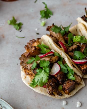 Vegan tacos με μανιτάρια και tofu