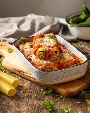 Vegan κανελόνια με φασόλια και μανιτάρια