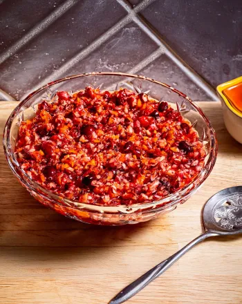 Relish από κράνμπερις, μήλο και πορτοκάλι