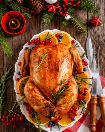 Γαλοπούλα ψητή με μέλι, πορτοκάλι και μουστάρδα 