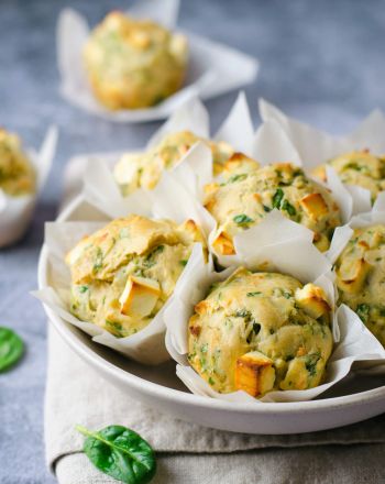 Αλμυρά μάφιν με σπανάκι και τυρί