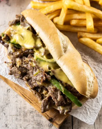 Philly cheesesteak sandwich