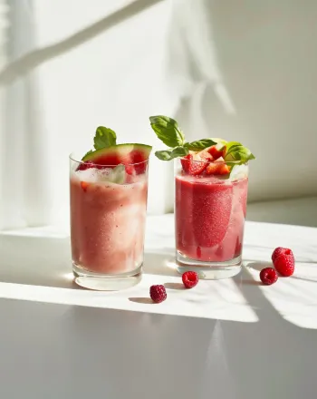 Smoothie με καρπούζι, σμέουρα και νερό καρύδας 
