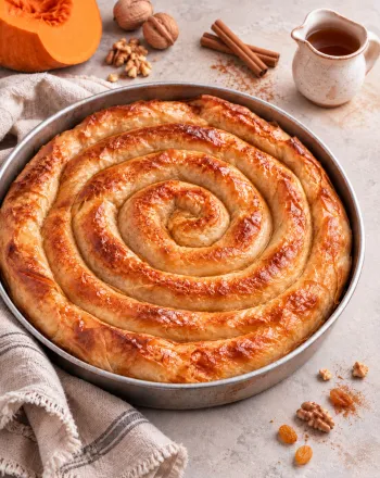 Γλυκιά στριφτόπιτα με κολοκύθα