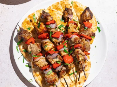 Easy Greek pork souvlaki on the grill