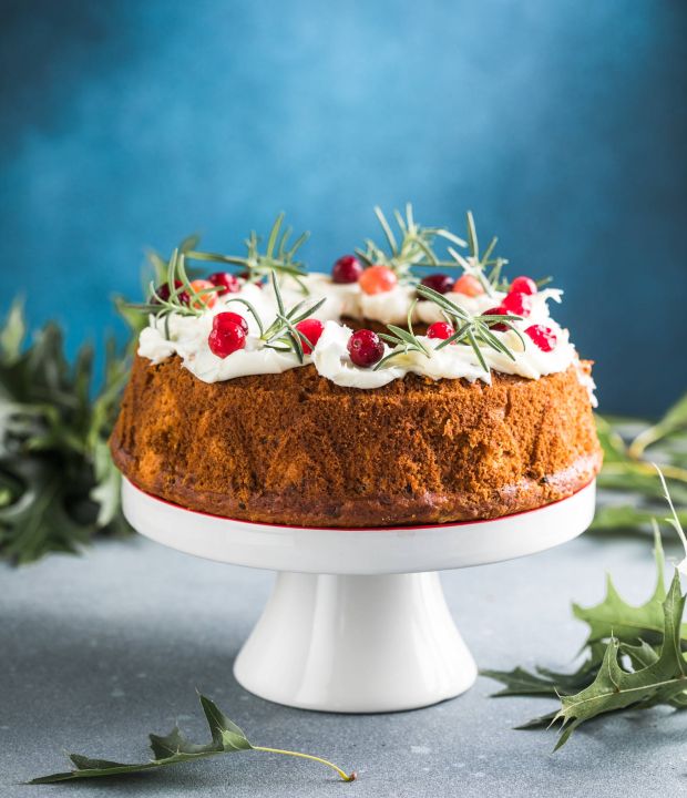 Χριστουγεννιάτικο κέικ με γλάσο τυριού