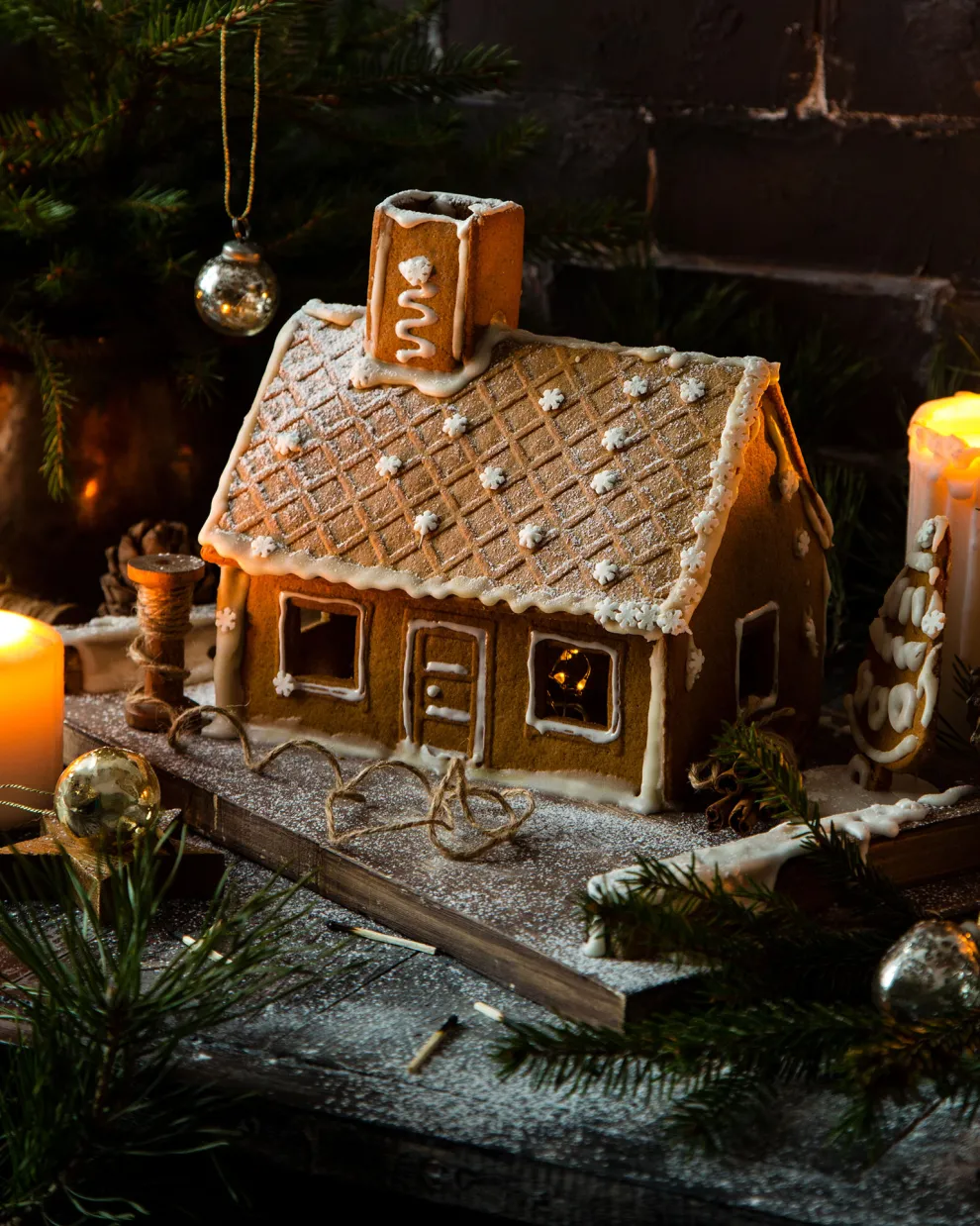 Χριστουγεννιάτικο σπιτάκι από gingerbread 