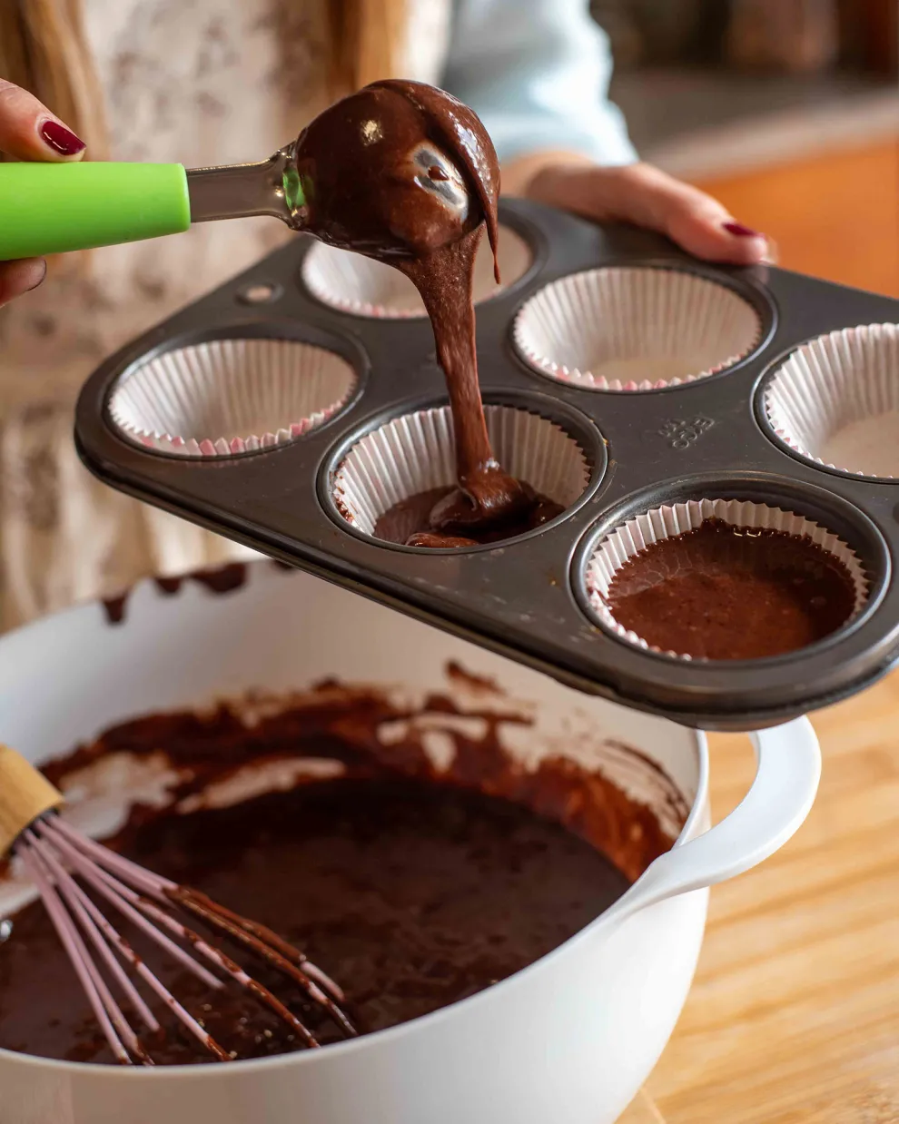 Cupcakes σοκολάτας βήμα βήμα