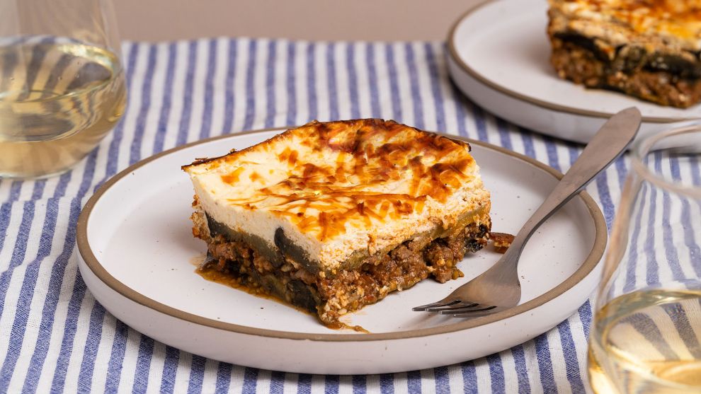Μουσακάς με ψητές μελιτζάνες