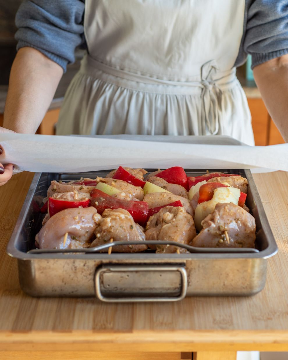 Κοντοσούβλι κοτόπουλο βήμα βήμα