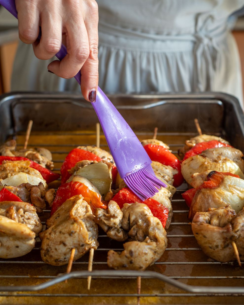 Κοντοσούβλι κοτόπουλο βήμα βήμα