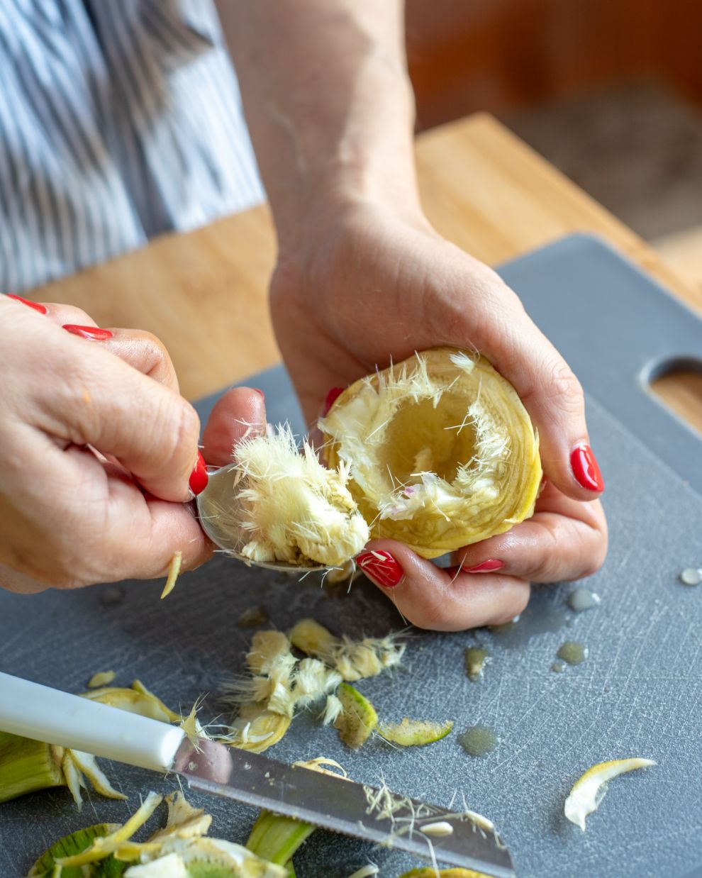 Αγκινάρες γεμιστές στη γάστρα 