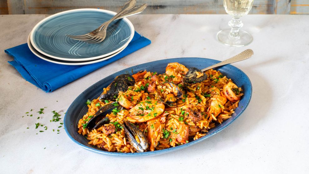 Κριθαράκι με θαλασσινά βήμα-βήμα