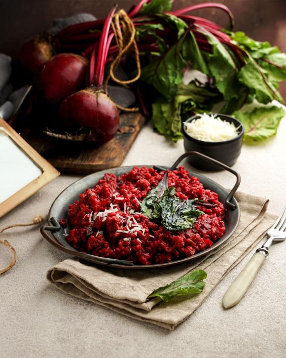 Vegan ριζότο παντζάρι