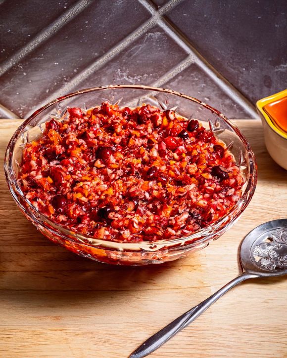 Relish από κράνμπερις, μήλο και πορτοκάλι