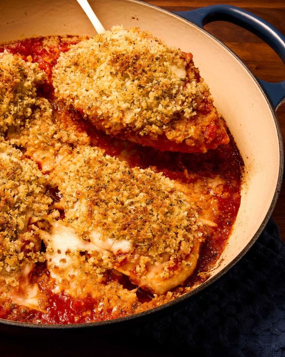 Τραγανό κοτόπουλο με παρμεζάνα χωρίς τηγάνισμα 