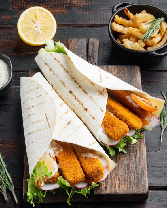 Τορτίγια με ψαροκροκέτες