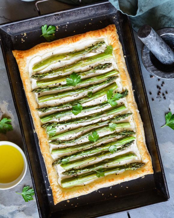 Τάρτα με σπαράγγια και τυρί κρέμα