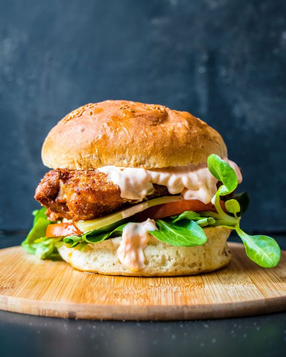 Fried chicken burger