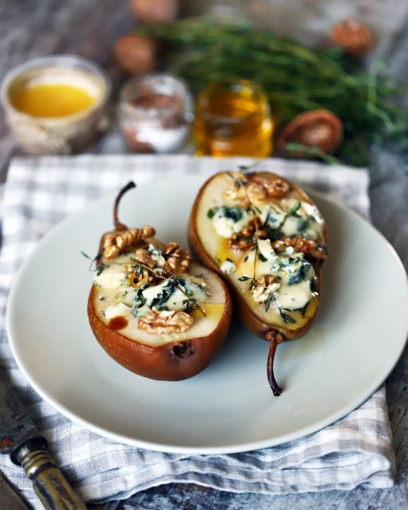 Αχλάδια ψητά με blue cheese