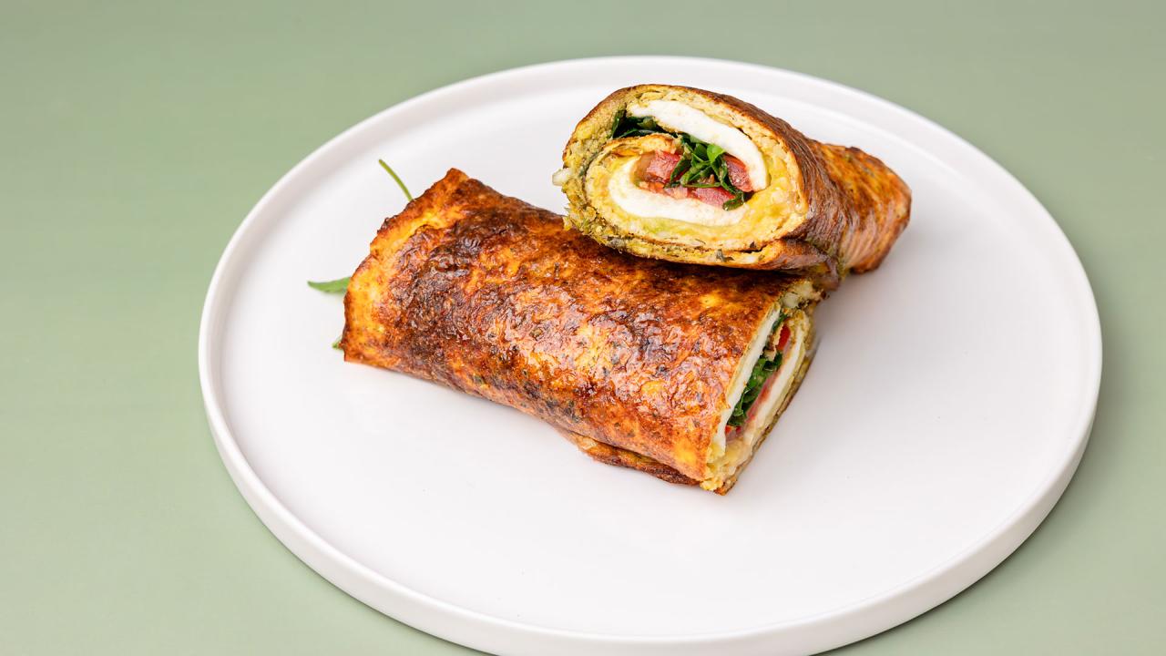 High protein egg cottage wrap